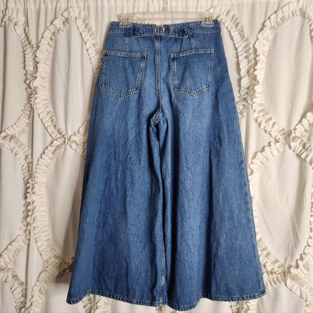Anthropologie Pilcro Corset High Rise Crop Culotte Jeans Women’s Size 28 - Picture 6 of 10